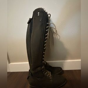 Tredstep Winter Legacy Tall Lace-up Boots Grey Size 8